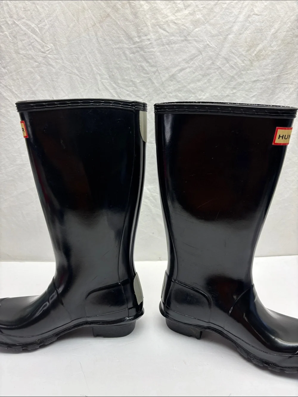 Hunter Black High Shine Knee-High Rain Boots, SZ 3 little girl, box 1 (BA)